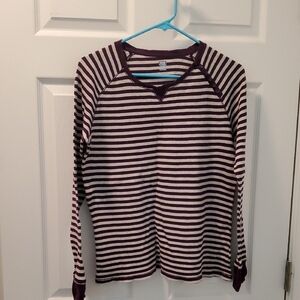 SB Striped Purple and White Long Sleeve Top